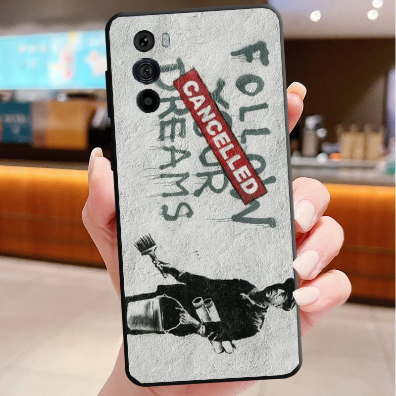 

Чехол для телефона Motorola Edge 50 40 Pro 60 50 40 30 Ultra Neo Fusion Moto G85 G72 G53 G54 G84 G13 G32 Street Art Banksy Graffit