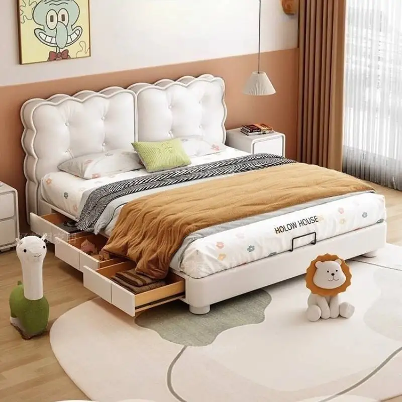 Solid Wood Modern Double Bed Drawer Minimalist Japanese Storage Double Bed Frame Pliable Cama Box Solteiro Home For Furniture