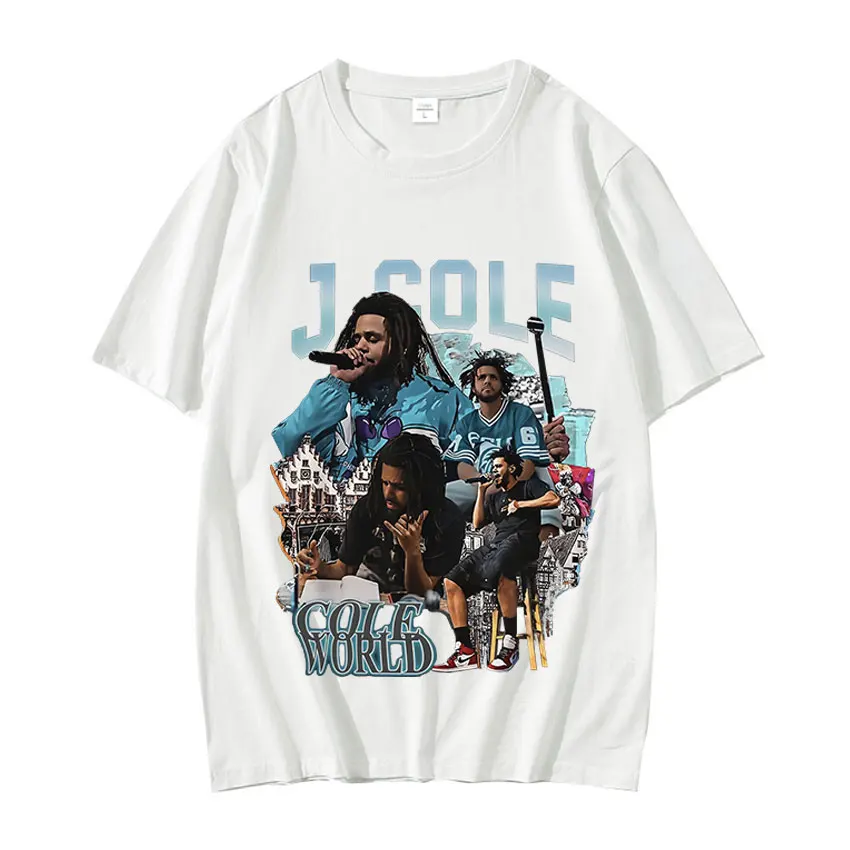 2023 New J Cole Vintage Graphic Tee Shirt Men\'s Hip Hop Rapper Streetwear T-Shirt Men Women Cotton Short Sleeve Oversized Tees