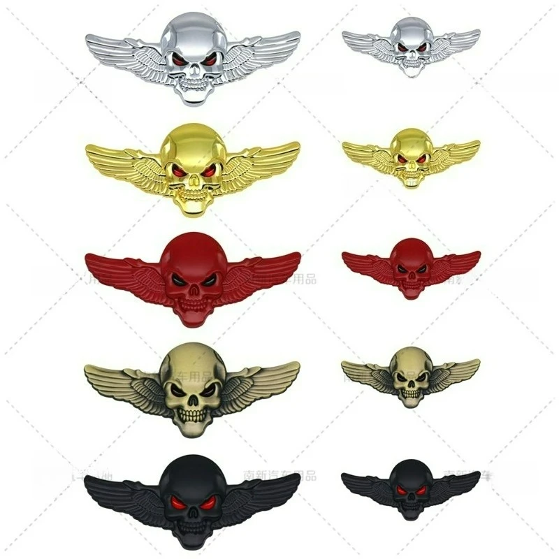 

High-quality Modification 3D Metal Car Stickers Wing Skull Element Scratch Cover DIY Decorative Car Accessories