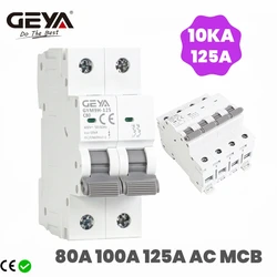 GEYA GYM9H-125 AC Electrical Circuit Breaker 80A 100A 125A 1P 2P 3P 4P AC 230V 400V 10KA MCB AC