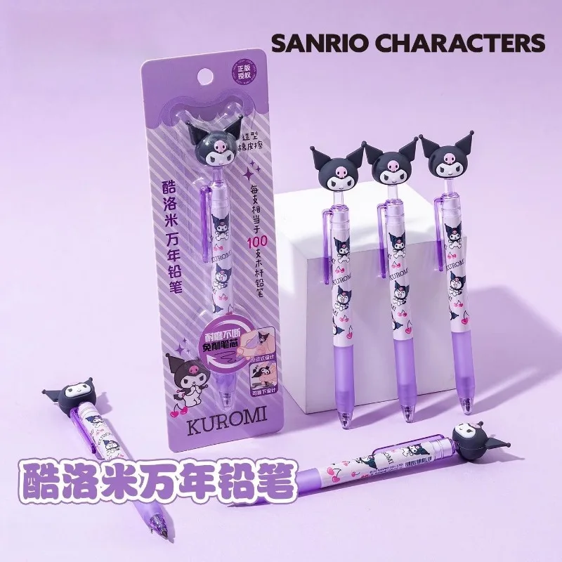 Cute Cartoon Kuromi Pencil Kawaii Girls Primary School Large Capacity No-Sharpen Mechanical Pencil Convenient and Durable Gift