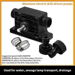 Portable Electric Drill Pump Sinks Aquariums Pool Self Priming Transfer Oil Fluid Water Pump Hose Clamps Connectors Set