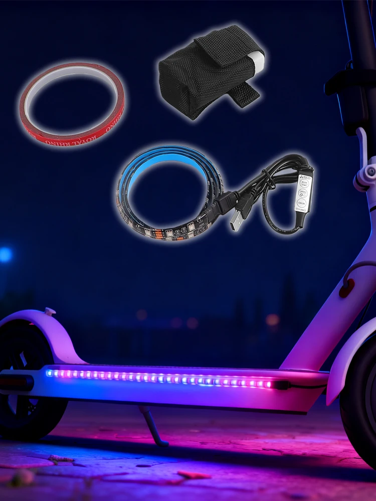 AliExpress LED Strip Flashlight Bar Lamp For Xiaomi M365/ Max G30 Electric Scooter Foldable Colorful Night Safety Light Cycling Decoration
