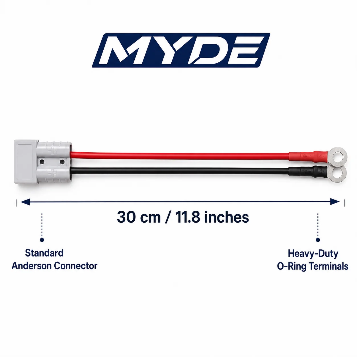 10 AWG Schwerlast-Anderson-Stecker auf Ringkabelschuh Batteriekabel 30cm-50cm – Detail 8