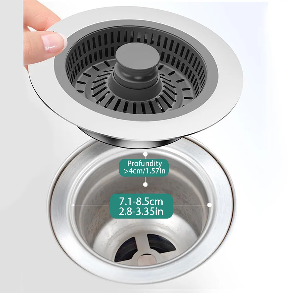 Kitchen Sink Strainer Stainless Steel Sink Filter Mesh Net Basket Food Waste Catcher Sink Stopper Drain Filter Protector