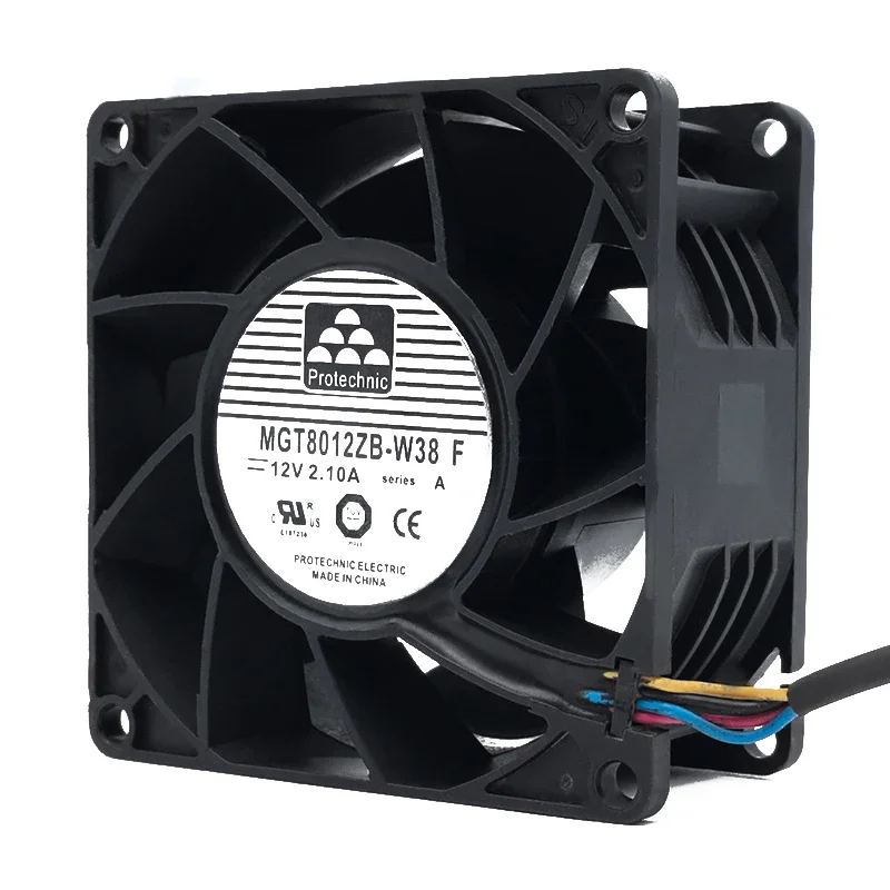 

P 80*80*38 мм Yongli MGT8012ZB-W38 F 12 В 2,10 А 8038 Большой объем воздуха, водонепроницаемый охлаждающий вентилятор IP55