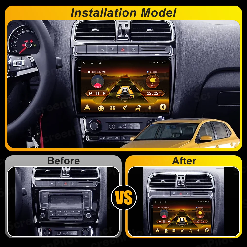 Car Multimedia For VW Volkswagen POLO 5 2008-2017 Vento Wireless Carplay Android 16 Auto Car Radio stereo DSP 2 Din 4G WIFI QLED
