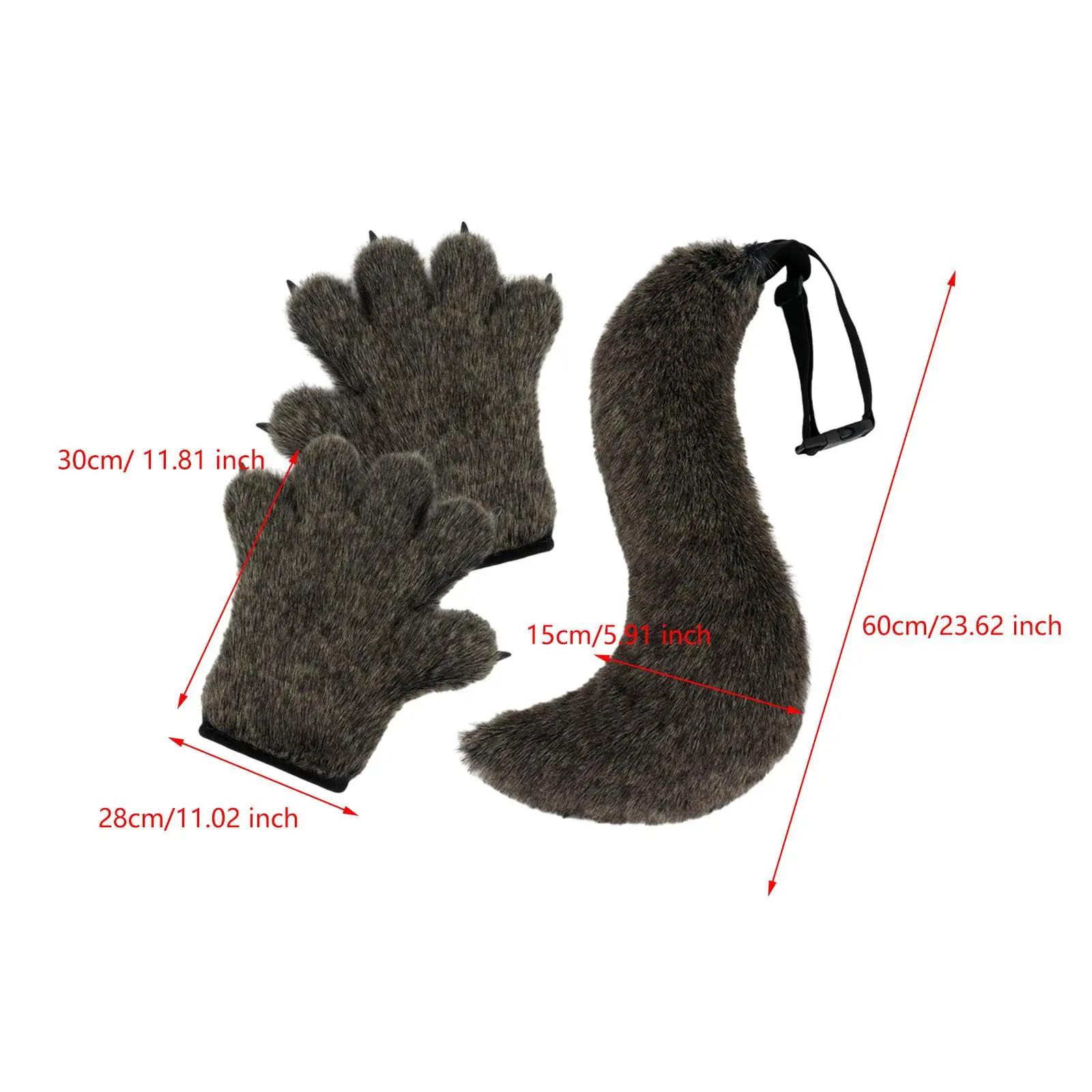 할로윈 늑대 발톱 장갑과 꼬리 세트 창의적이고 편안한 발톱과 꼬리 세트