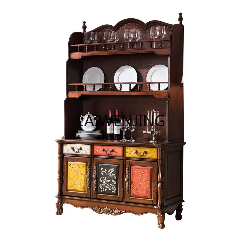 

LYN solid wood dish cabinet, tea restaurant partition European-style painted entrance cabinet