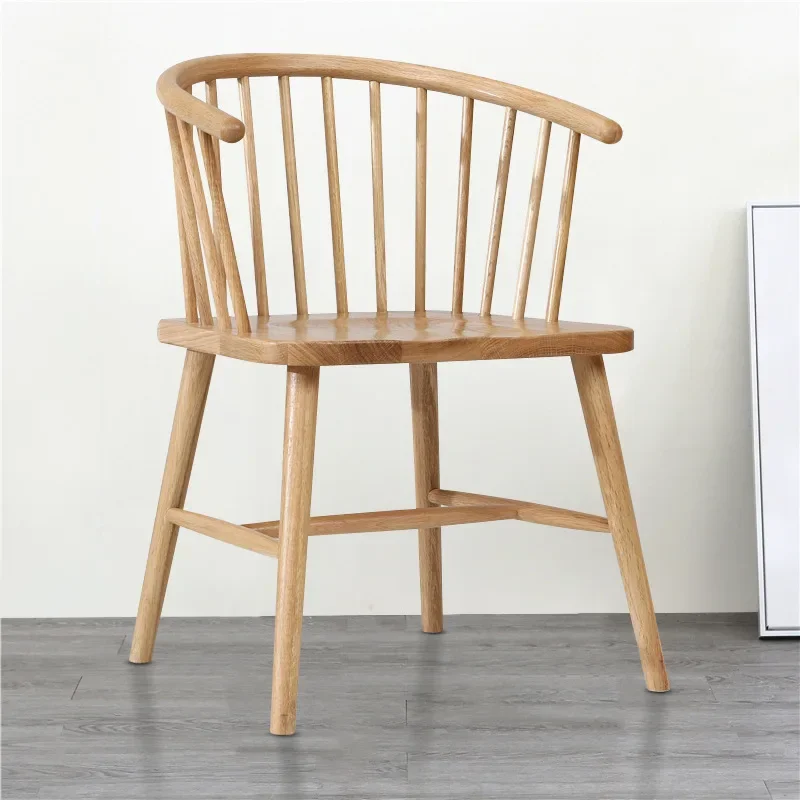 Nordic solid wood Windsor armchair simple hotel chair oak chair leisure princess chairs sales office negotiation chair