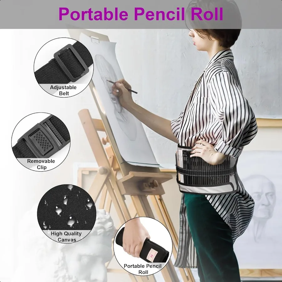 60 Pcs Drawing Kit Sketching Pencil SetSketch Pencils Art plies with 3Color Sketchbook Graphite Charcoal Drawing Pencils for Ad
