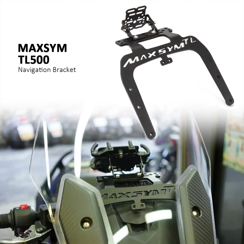 New Motorcycle Accessories Black Phone Holder Stand GPS Mount Navigation Plate Bracket For SYM Maxsym TL 500 MAXSYM TL500