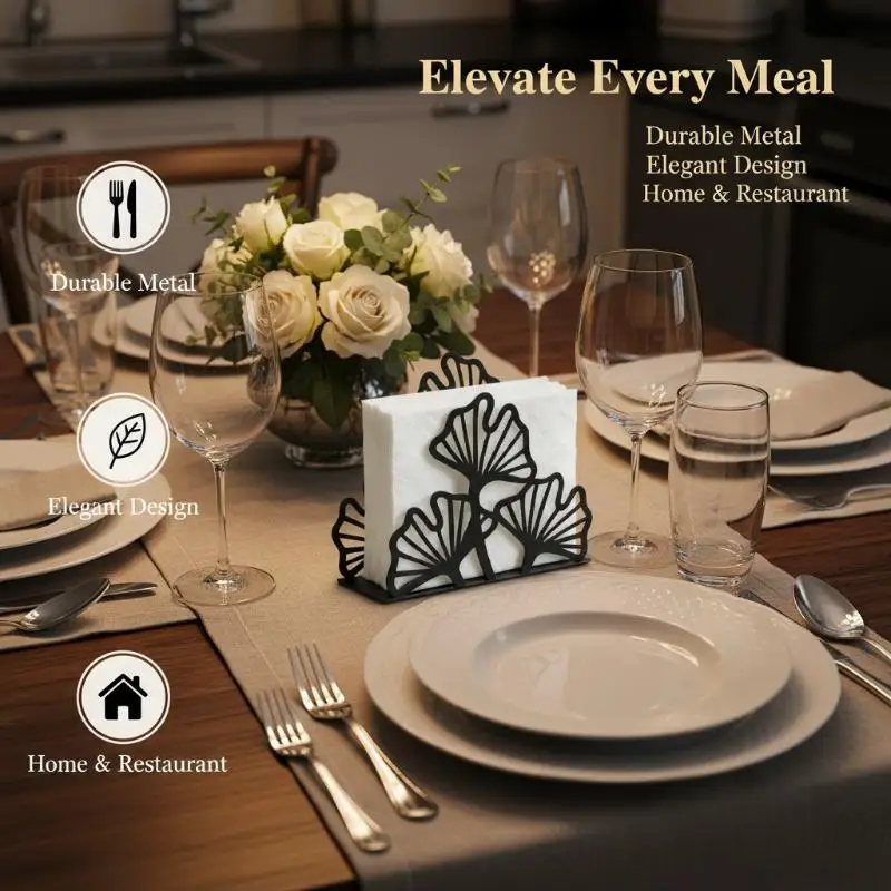 

Napkin Holder Elegant Metal Iron Napkin HolderPaper Drawer Storage Bracket Organizer For Kitchen Home Restaurant Dining Tabletop