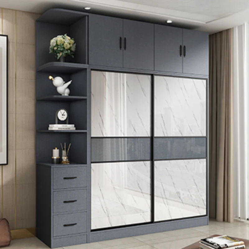 Aesthetic Clothes Girls Wardrobe Nordic Full Size Storage Cabinets Wooden Wardrobe Sliding Doors Quarda Roupas Closets Armables