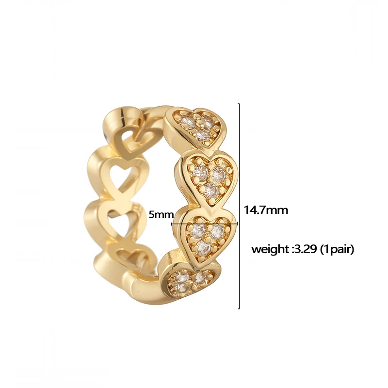 HECHENG، زركونيا القلب الدائري السيدات الأقراط النحاس معدن جولة السيدات أزياء الزفاف مجوهرات اكسسوارات 1 زوج