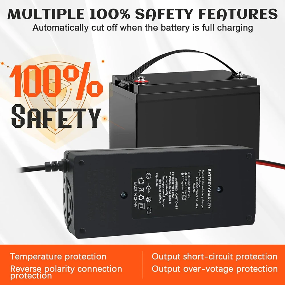 14.6V 20A LifePO4 Battery Charger 12V Smart Charger Maintainer for 4S Lithium-Iron Deep Cycle Rechargeable Automotive Batteries
