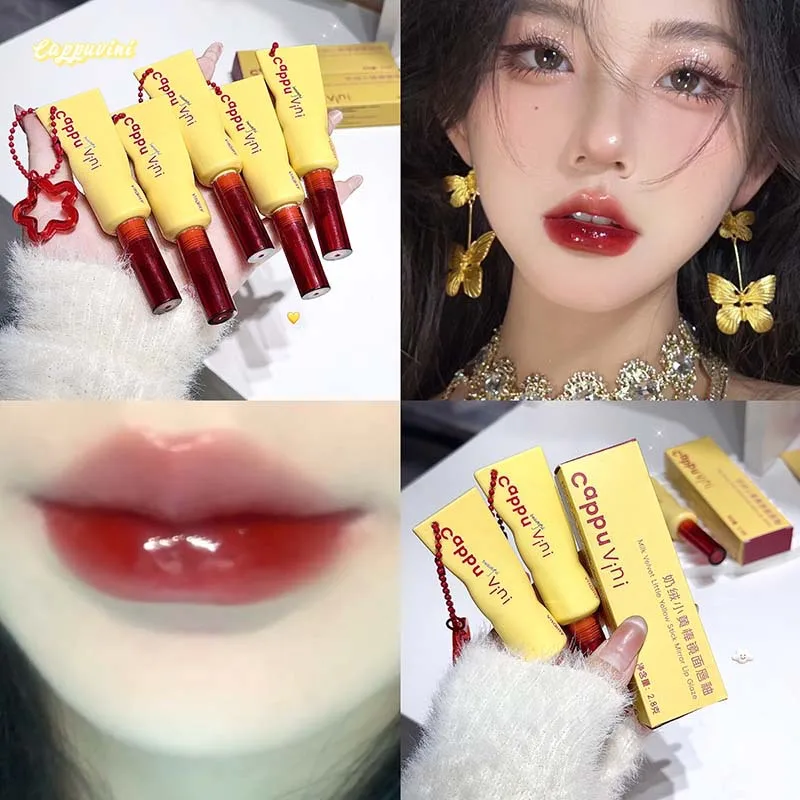 

mirror lip glaze water light improves complexion fades lip pattern moisturizing Easy to color lip gloss lipstick Makeup