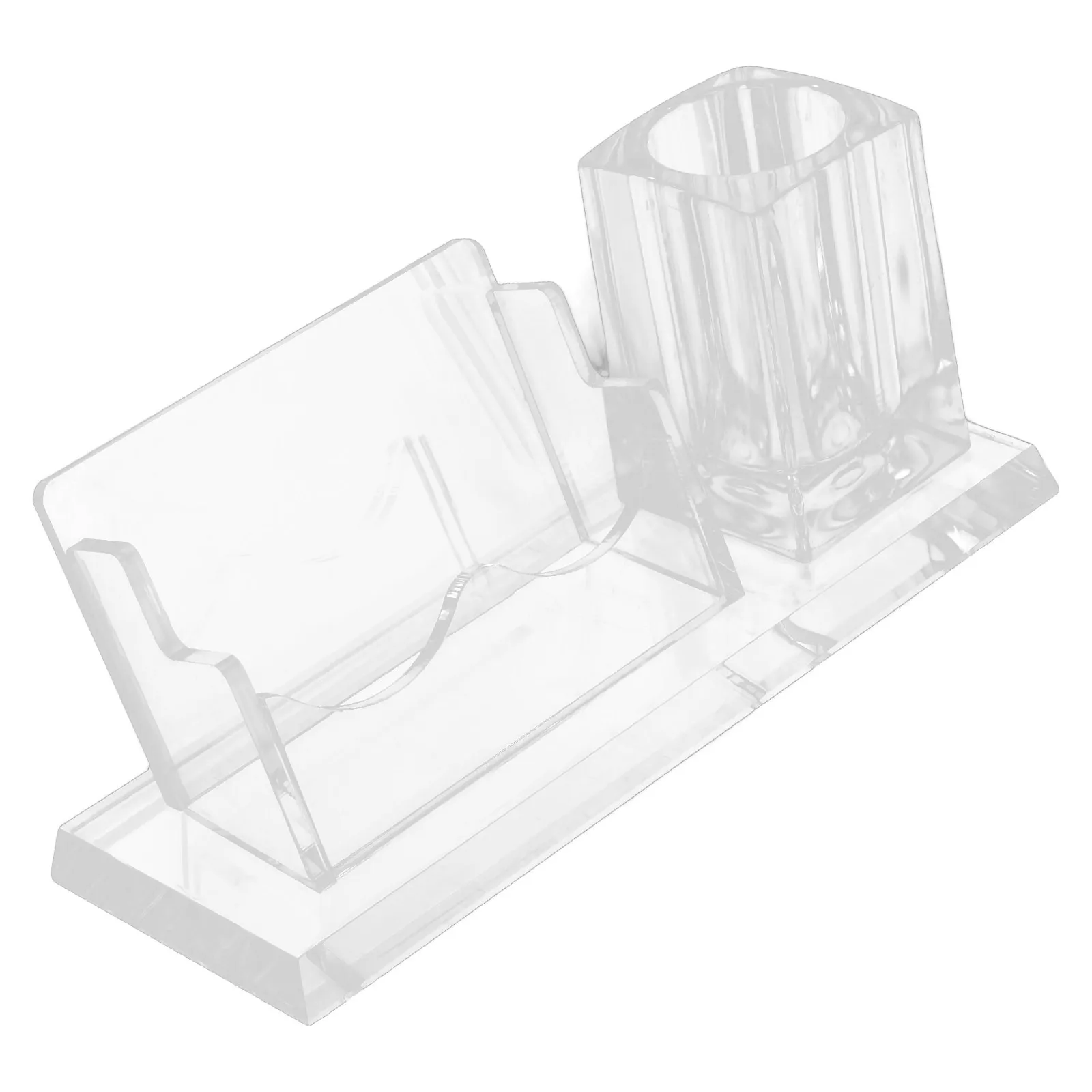 Acryl-Visitenkartenbox, Stifthalter, minimalistischer Schreibtisch-Organizer für den Büro- und Heimgebrauch, vertikaler Kartenständer, Display-Aufbewahrung
