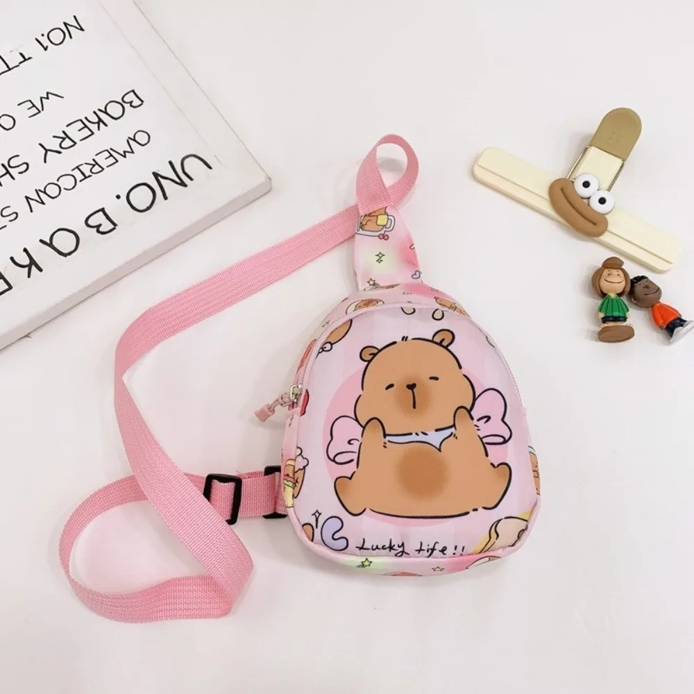 Borsa a tracolla creativa in nylon capibara Borsa a tracolla portatile casual in cartone animato Borsa a tracolla per bambini di grande capacità
