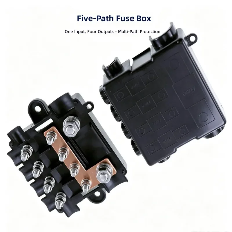 for Bolted 5-way Car Fuse Box BX2054 One-in-four-out RV Modified Forklift Bus Protection Box