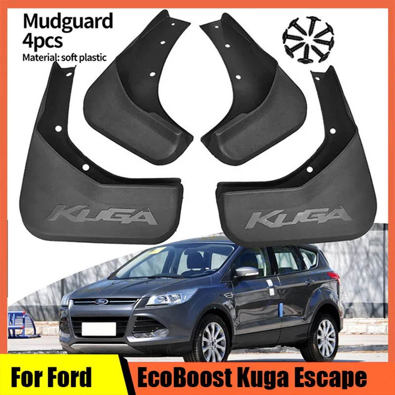 Car Mud Flaps For Ford EcoBoost Kuga Escape 2013 to 2018  Splash Guards Mudguards Fender Front And Rear Wheel Accessories