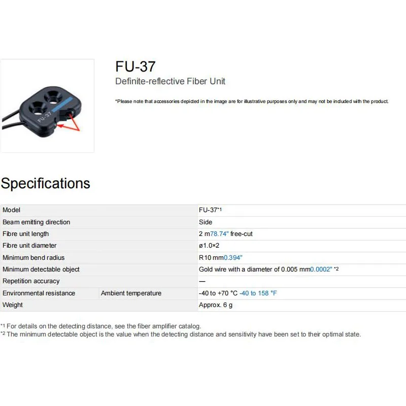 Brand New Genuine FU-37 KEYENCE limited reflection type optical fiber sensor, 100% original warehouse stock