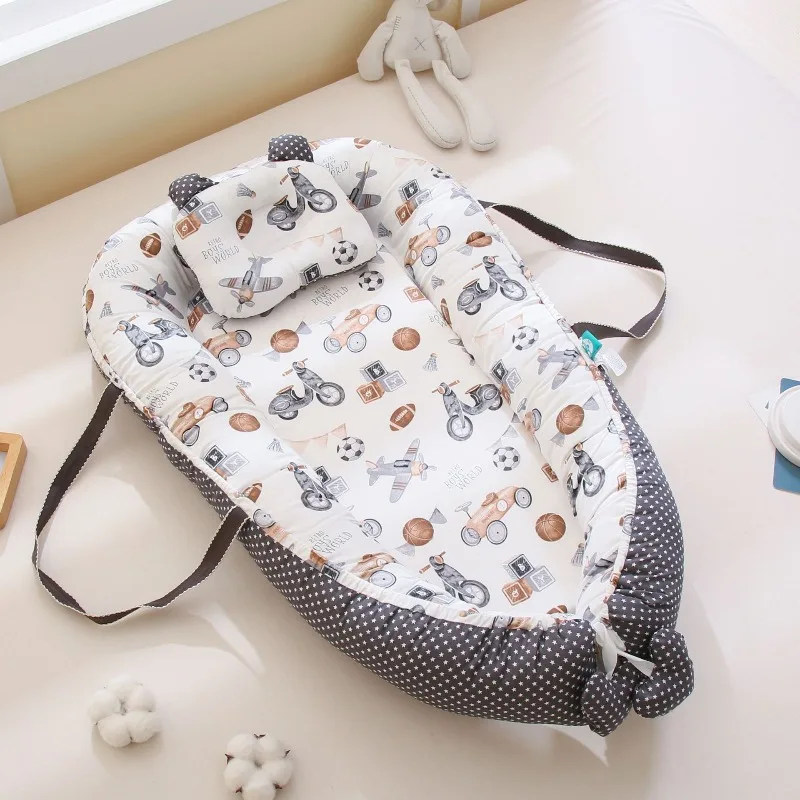 ポータブルベビーバシネット（キャリーバッグ付き）、新生児用添い寝ベッド、モバイルトラベルスリーパー＆乳児用落ち着かせるラウンジャー