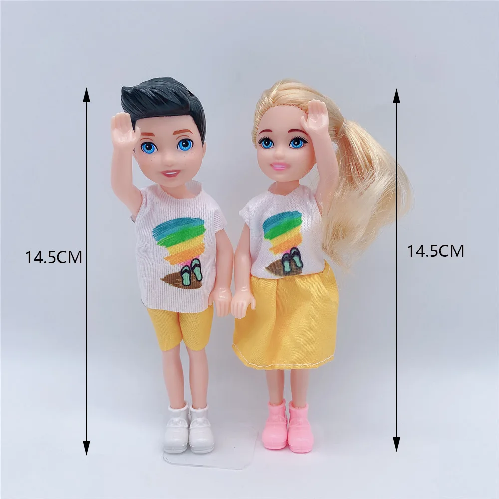 Fashion 5 Person Family Set Miniature Pet Stroller Baby Doll and Dad 11.5'' Pregnant Mom Doll Dollhouse Accessoy For Barbie Doll