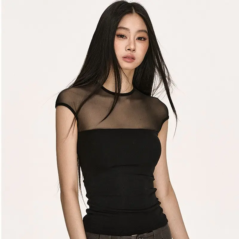 

AKYZO Summer Pure Desire Style Spicy Girl Short Style Cotton Short Sleeved T-shirt For Women Slim And Versatile Design Top