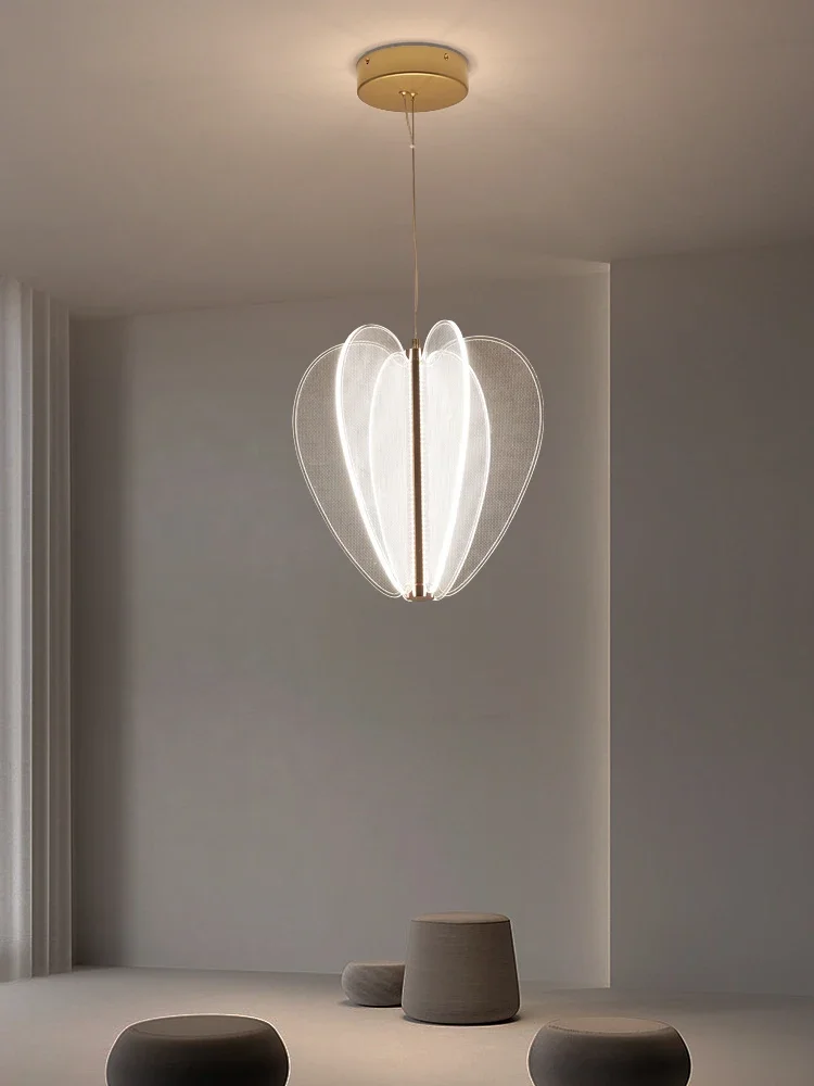 Nordic Geometry Acrylic Love Diamond Led Pendant Lights For Kitchen Dining Room Villa Loft Decor Hanging Lamp Luminaire Design