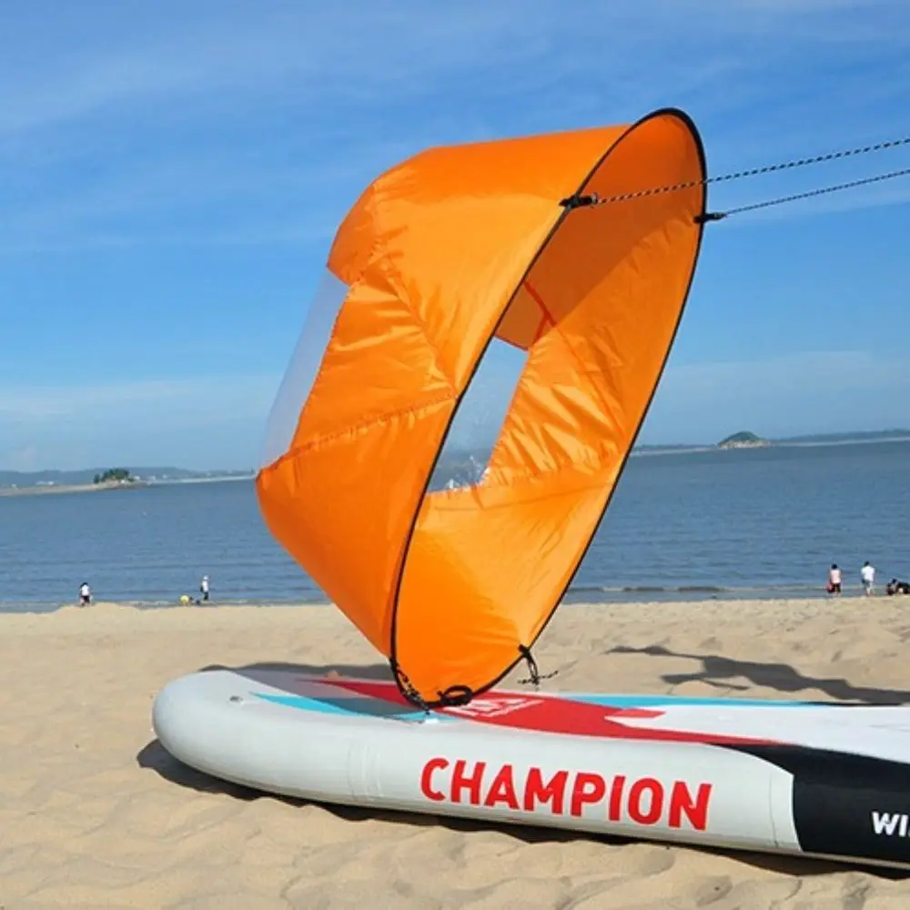 Foldable Kayak Wind Sail Transparent Window Sturdy Downwind Sail Durable Ultraviolet-proof Kayak Boat Wind Sail