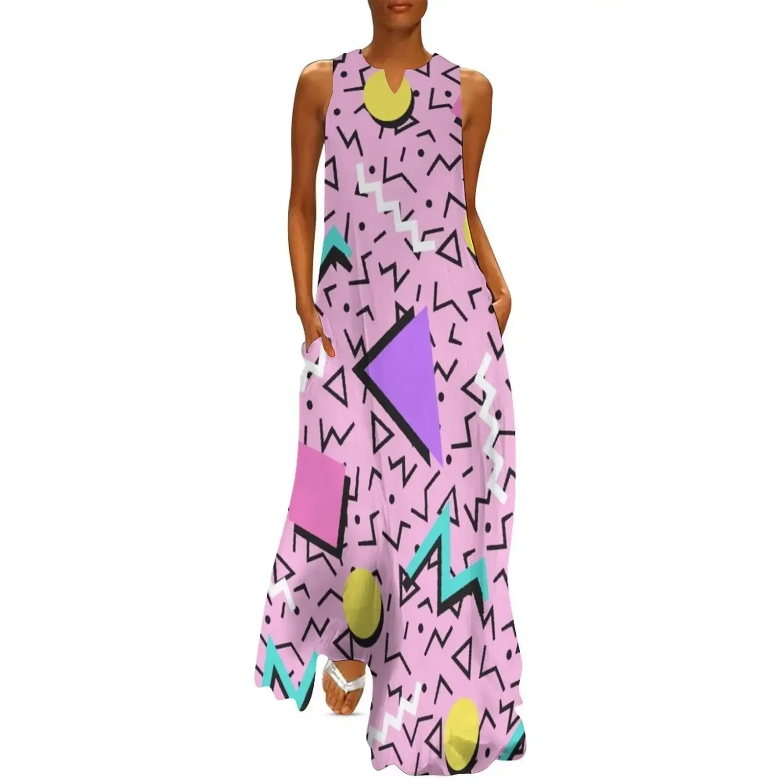 

Memphis Pattern 113 - Retro 90s / 80s Long Dress Elegant gown Bridesmaid dress woman luxury dress women party dresses