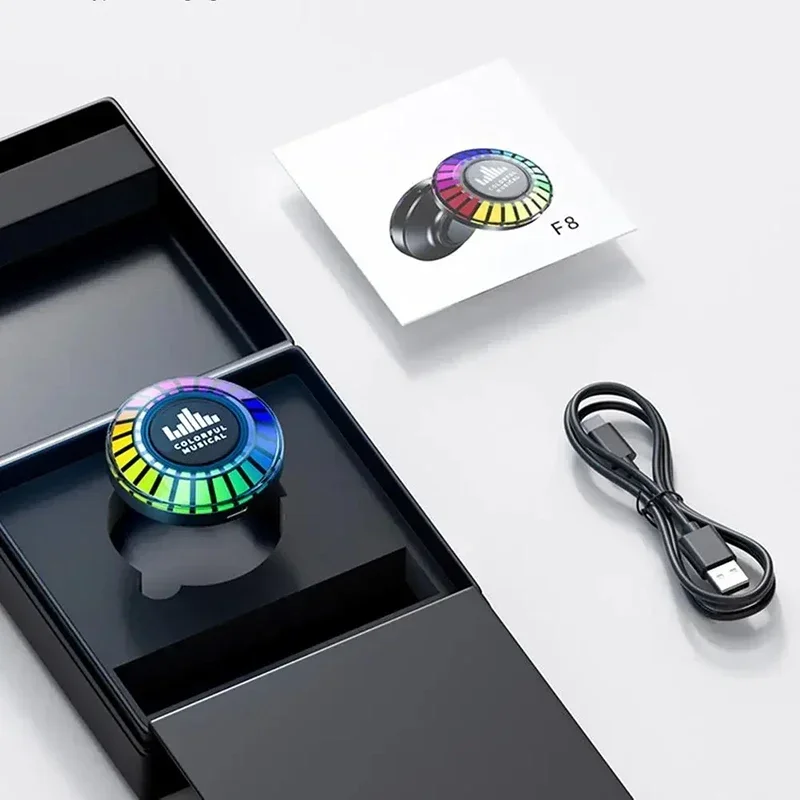 New car magnetic music rhythm lamp atmosphere light RGB LED strong magnetic  interiors decoration Gifts for Men Women