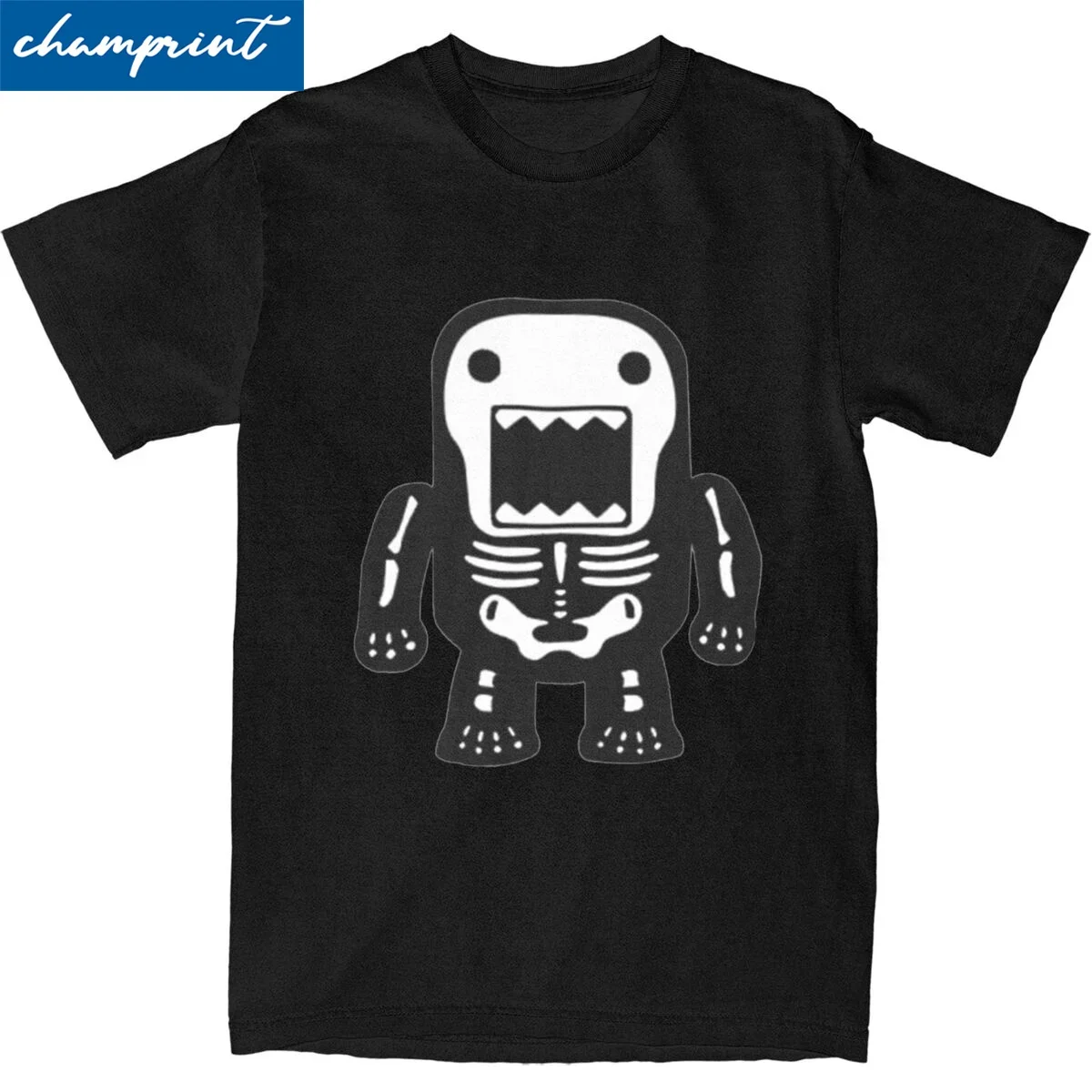 Harajuku Domo Kun Halloween T Shirt Men's 100%Cotton Short Sleeve Crewneck Summer Top Tee