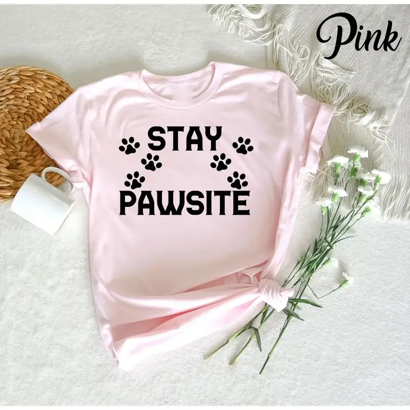 

Футболка Stay Pawsitive Cat Lover Animal Positivity Позитивный właściciel мамы