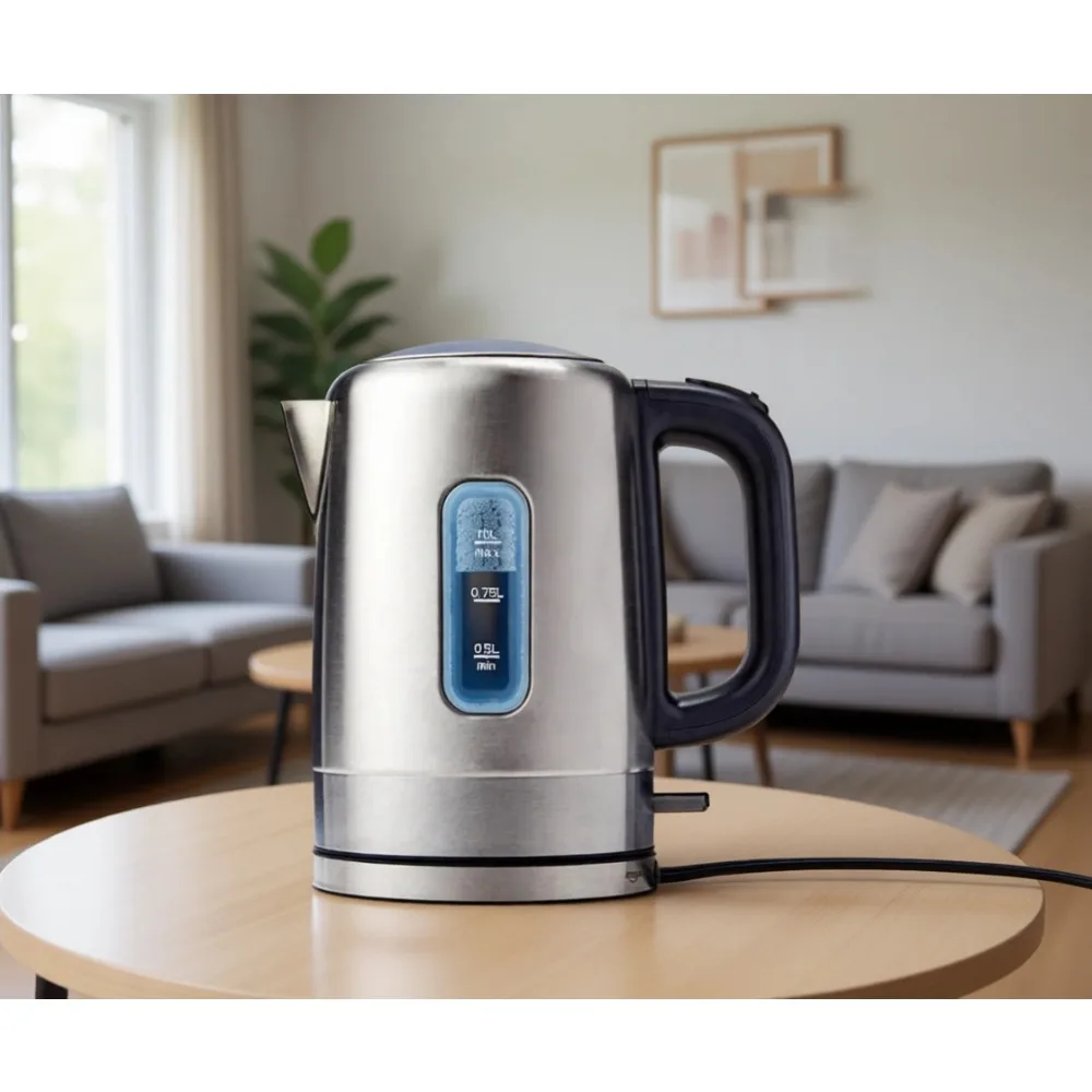 

Электрический чайник из нержавеющей стали 1 л, быстрое кипячение, автоматическое отключение, для чая и кофе, без BPA