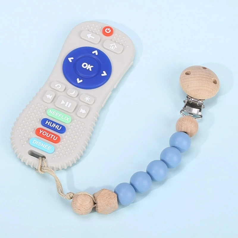 New Food Grade Silicone Baby Teether TV Remote Control Shape Silicone Beads Newborn Molar Chewing Teethers Rodent Teething Toys