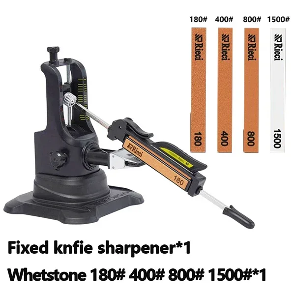 NONE Ruixin Pro III Messerschärfer Update Chefs Professionelles schärfendes Messerschärfsystem für die Küche Fixwinkel 4 Schleifsteine Apex 10