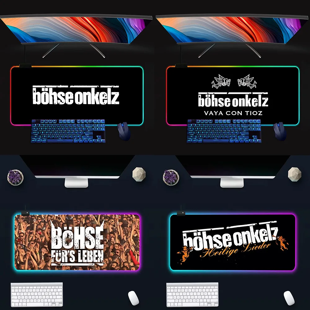 

Onkelz Böhse RGB Pc Gamer Keyboard Mouse Pad Mousepad LED Glowing Mouse Mats Rubber Gaming Computer Mausepad