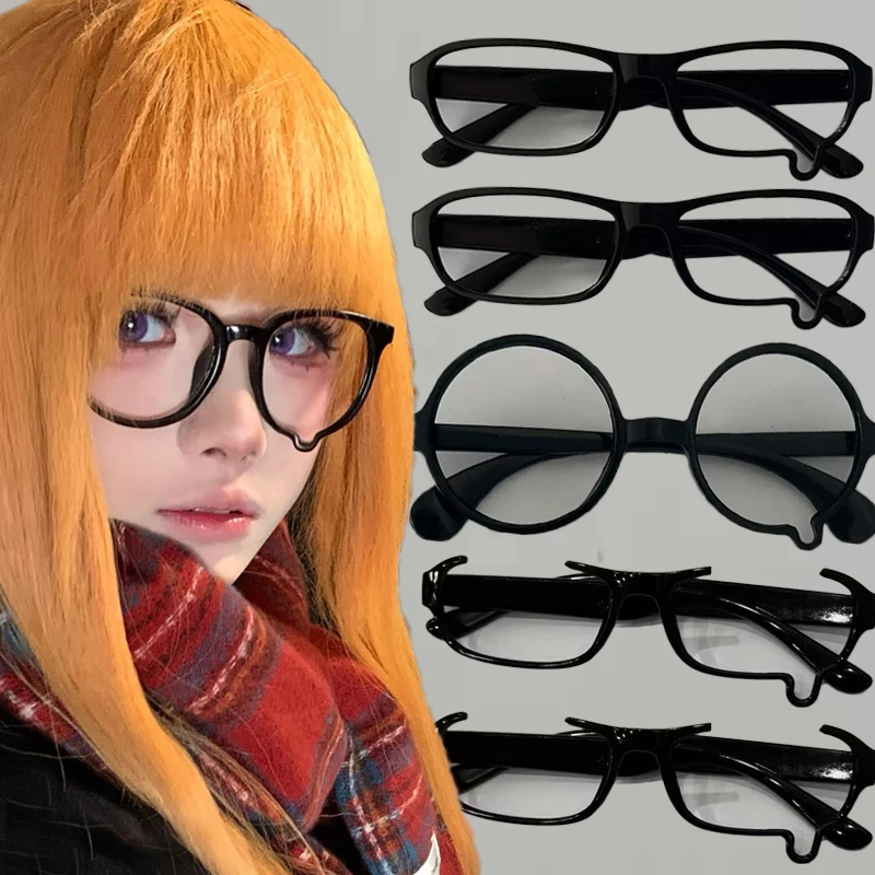 

Anime Y2K Cosplay Glasses Without Lenses Unisex Cosplay Teardrop Eyeglass Spectacles Eyewear Jewelry Costume Accessories Gift