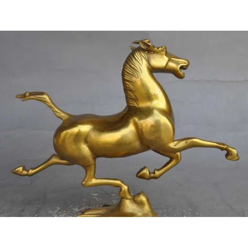 Chinese fengshui Brass Success Animal Zodiac Horse riding Chebi Statue sculpture