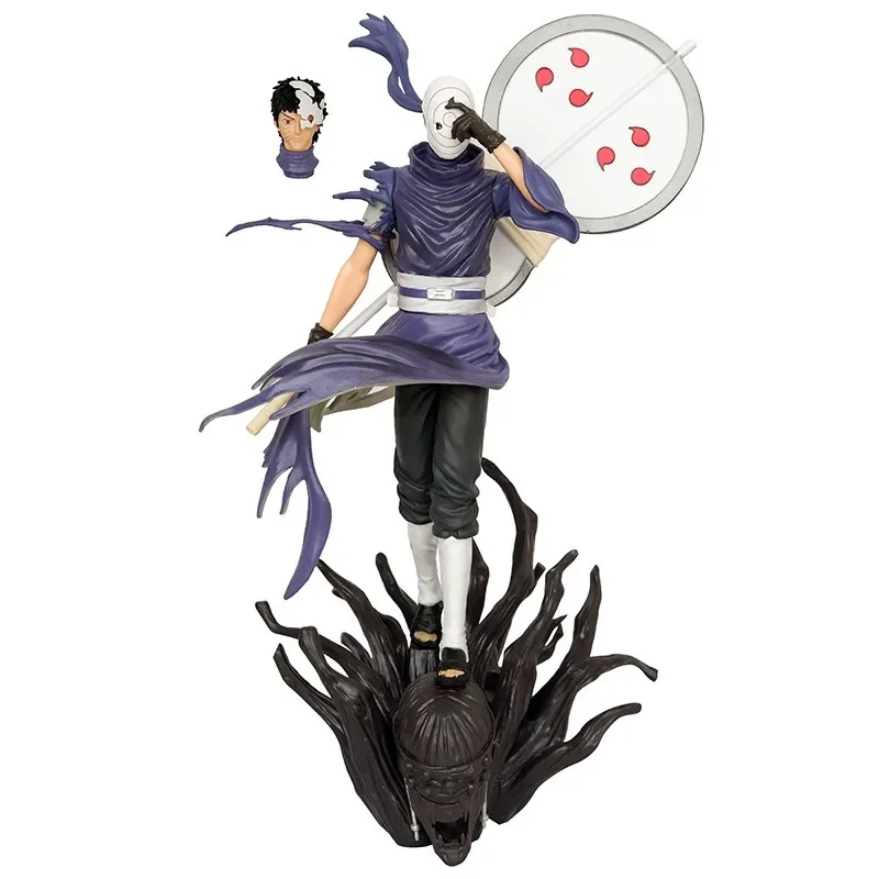 Figuras de Naruto de 30cm, figuras de acción de Uchiha Obito Gk, estatua de Obito de doble cabeza, colección de Pvc, juguetes ornamentales, regalos de cumpleaños para niño