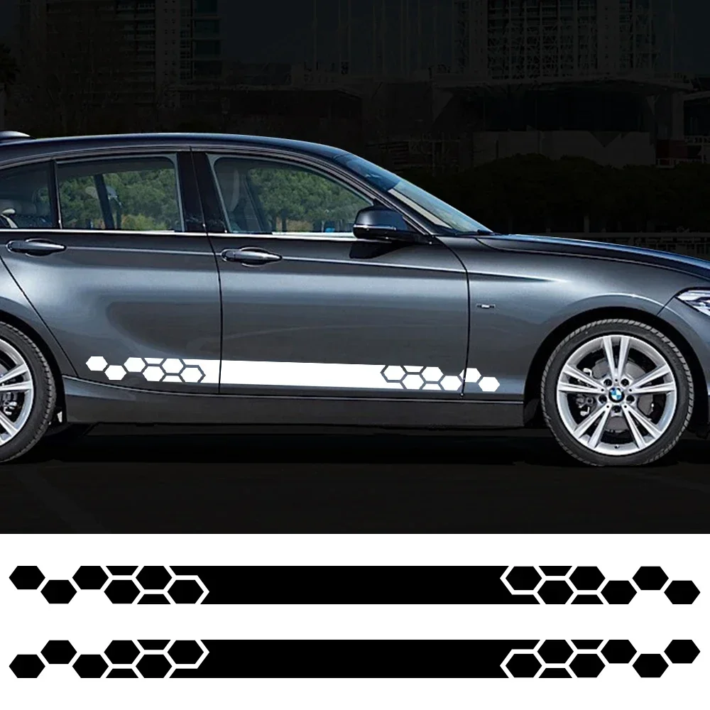 2PCS Car Graphics Honeycomb Stickers Carbon Fiber Decals Auto Tuning Accessories For BMW 1 Series E81 E87 E82 E88 F20 F21