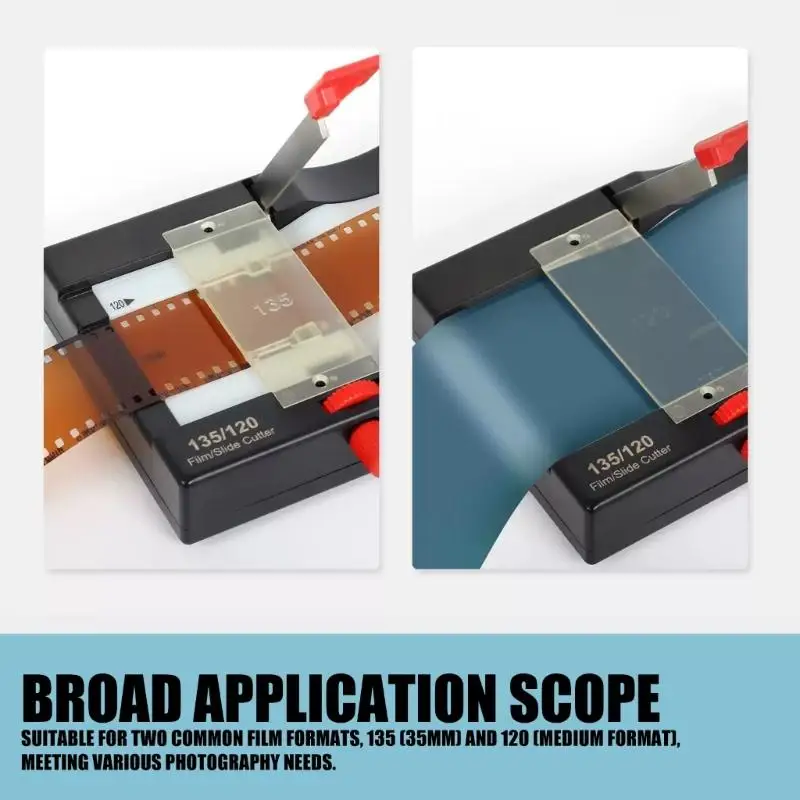 652F Slide Film Cutter Film Trimmer Portable Cutting Tool with Builtin Backlight for 135mm and 120mm Size