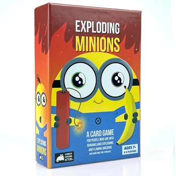 Explodindo Minions Exploding Cat Series Versão em Inglês Jogo de Tabuleiro Amigos Casual Cartão de Reunião Multijogador Jogo Coleção Presente