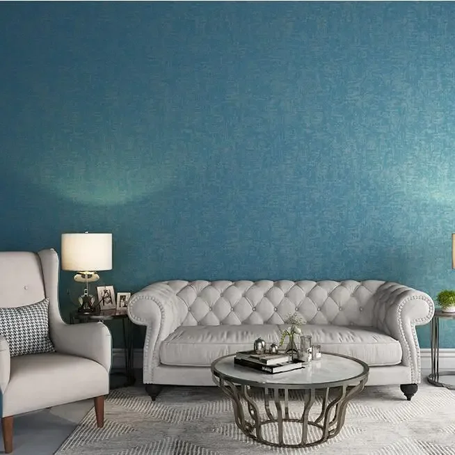 Papel de parede metálico liso, retrô, cor sólida, para paredes em rolo de cimento, concreto, industrial, dourado, cinza, vermelho, azul, verde, preto