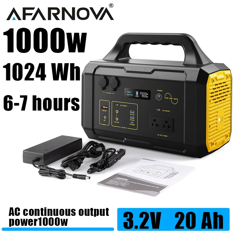 Pecron 1000W NCM 1075Wh Portable Power Station LiFePO4 Battery Solar Generator Expandable for Home Use Camping Fishing RV