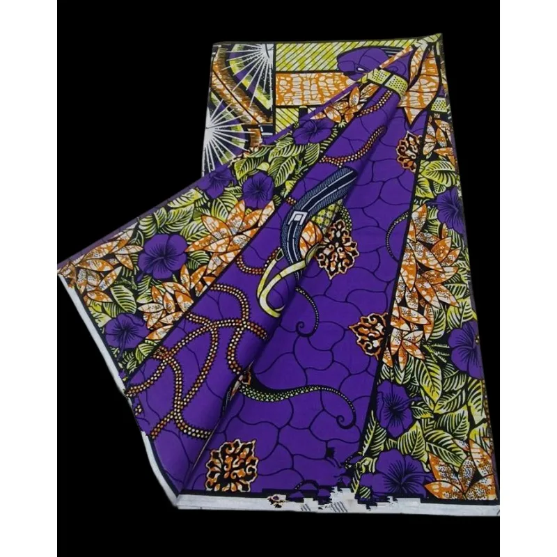 New Super Tissu Ankara Good Real Prints African Wax Fabric Soft Pagne Cotton Material Kente 6YARDS Stuff Blue Batik For Sew