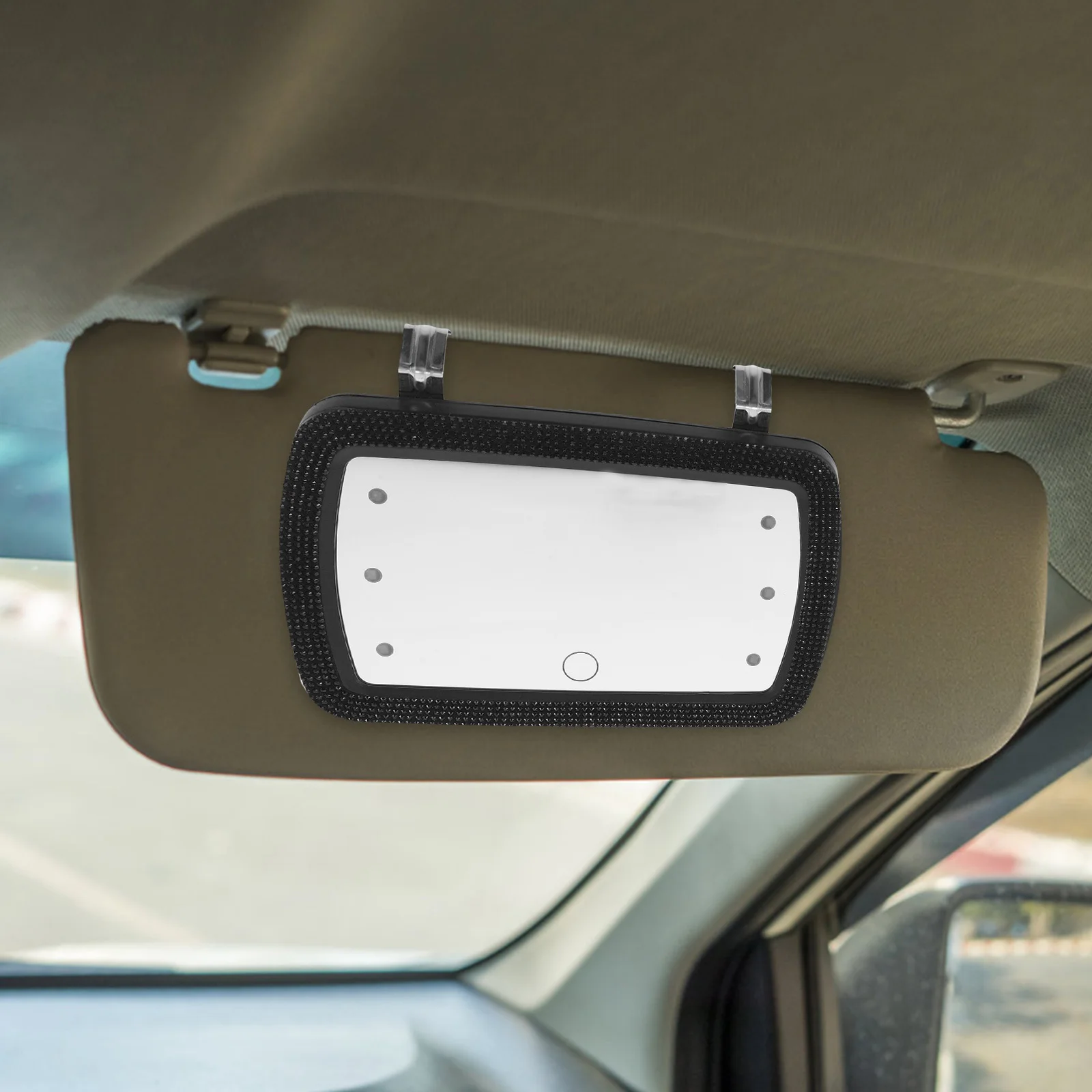 

Козырек Косметическое зеркало Светодиодные фонари Яркое хрустальное зеркало для макияжа Сенсорный экран Солнцезащитное затенение Автоматический интерьер путешествий